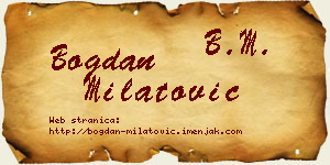 Bogdan Milatović vizit kartica